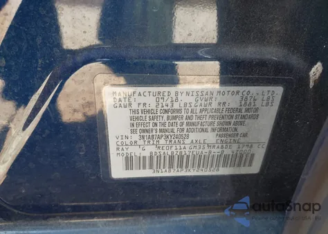 2019 Nissan Sentra S from USA, damaged, VIN 3N1AB7AP3KY240528